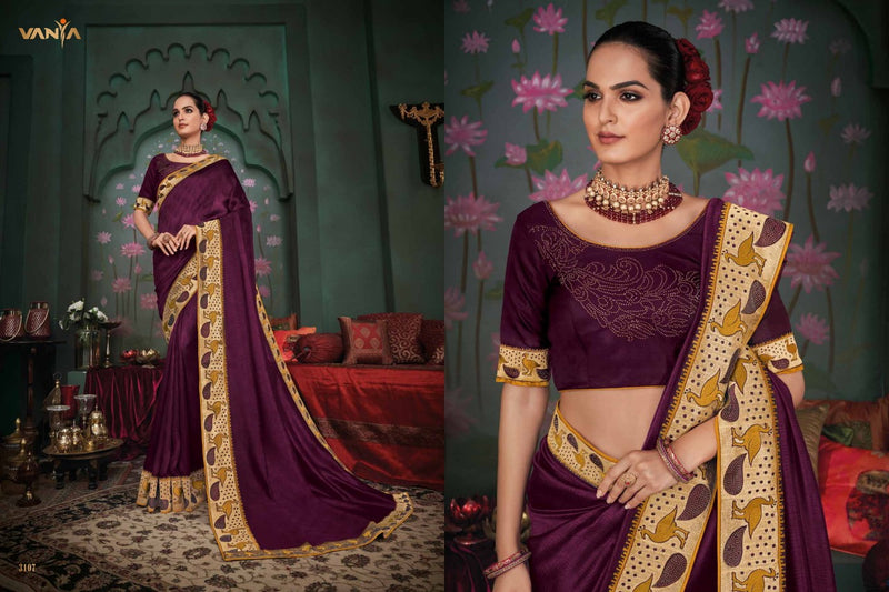 Vanya Vanya Dno 3107 Silk With Embroidery Stylish Designer Festival Look Saree