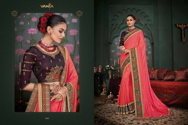 Vanya Vanya Dno 3103 Jecourd Barfi With Embroidery Stylish Designer Festival Look Saree