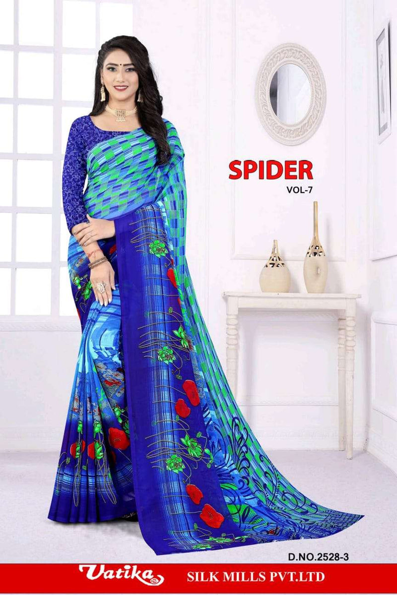 Vatika silk Mills Spider Vol 7 Casual Heavy Dani Designer Wear Saree