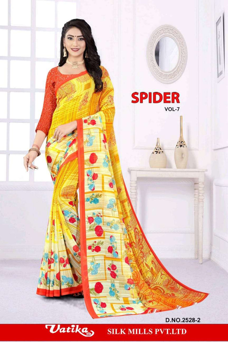 Vatika silk Mills Spider Vol 7 Casual Heavy Dani Designer Wear Saree