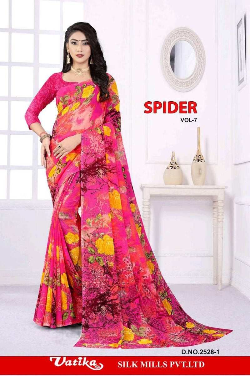 Vatika silk Mills Spider Vol 7 Casual Heavy Dani Designer Wear Saree