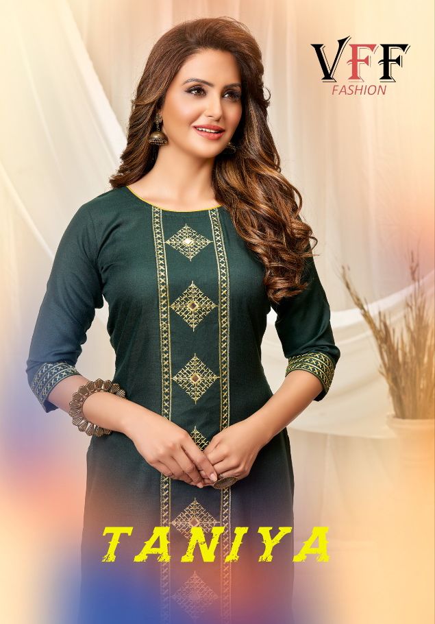 Vff Taniya Ruby Cotton Stylish Designer Official Wear Kurti Collection