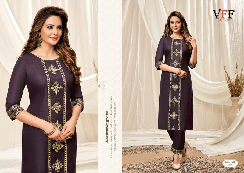 Vff Taniya Ruby Cotton Stylish Designer Official Wear Kurti Collection