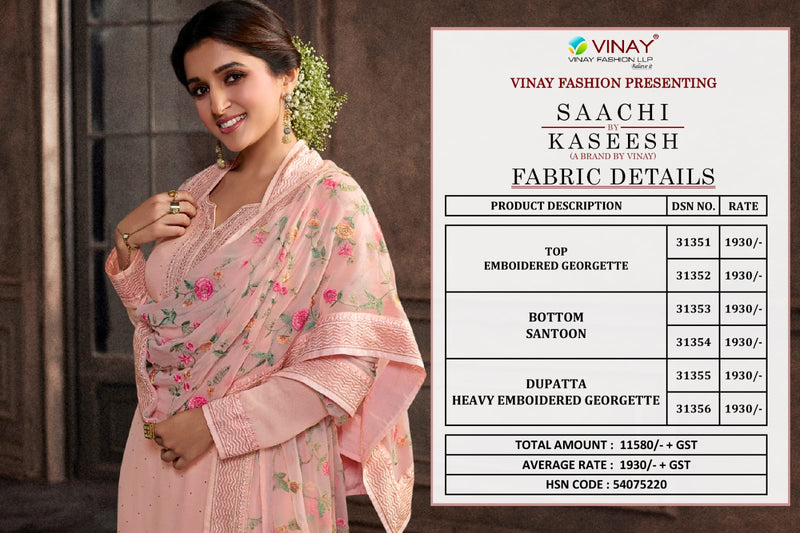 Vinay Fashion Saachi Georgette With Heavy Embroidery Work Stylish Designer Casual Wear Fancy Salwar Suit