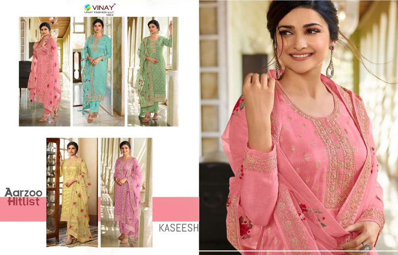 Vinay Fashion Dno 17432 To 17437 Dola With Heavy Embroidery Net Dupatta Stylish Designer Casual Look Salwar Suit