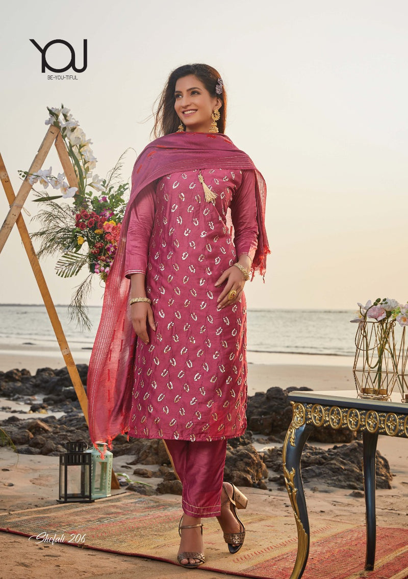 Wanna Shefali Chanderi With Printed Designer Stylish Festival Wear Kurti