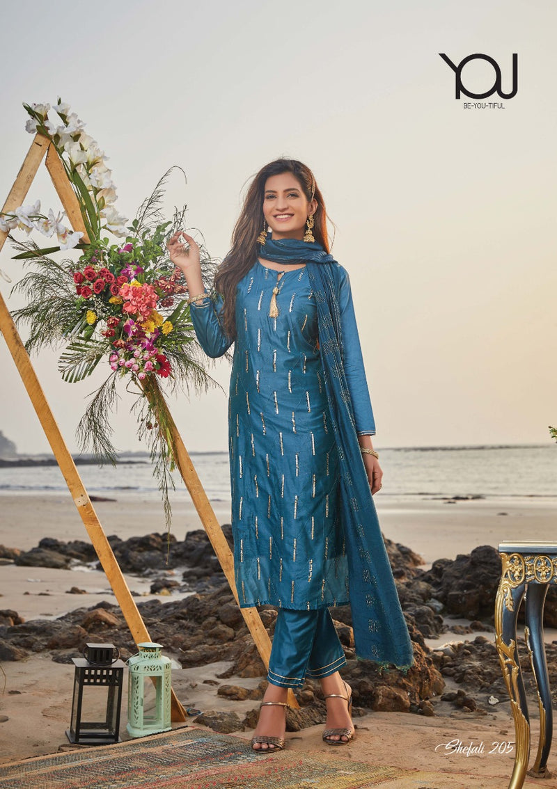 Wanna Shefali Chanderi With Printed Designer Stylish Festival Wear Kurti