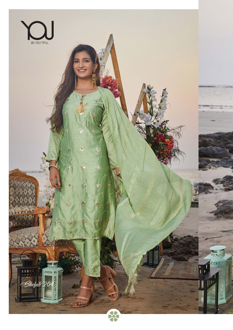 Wanna Shefali Chanderi With Printed Designer Stylish Festival Wear Kurti