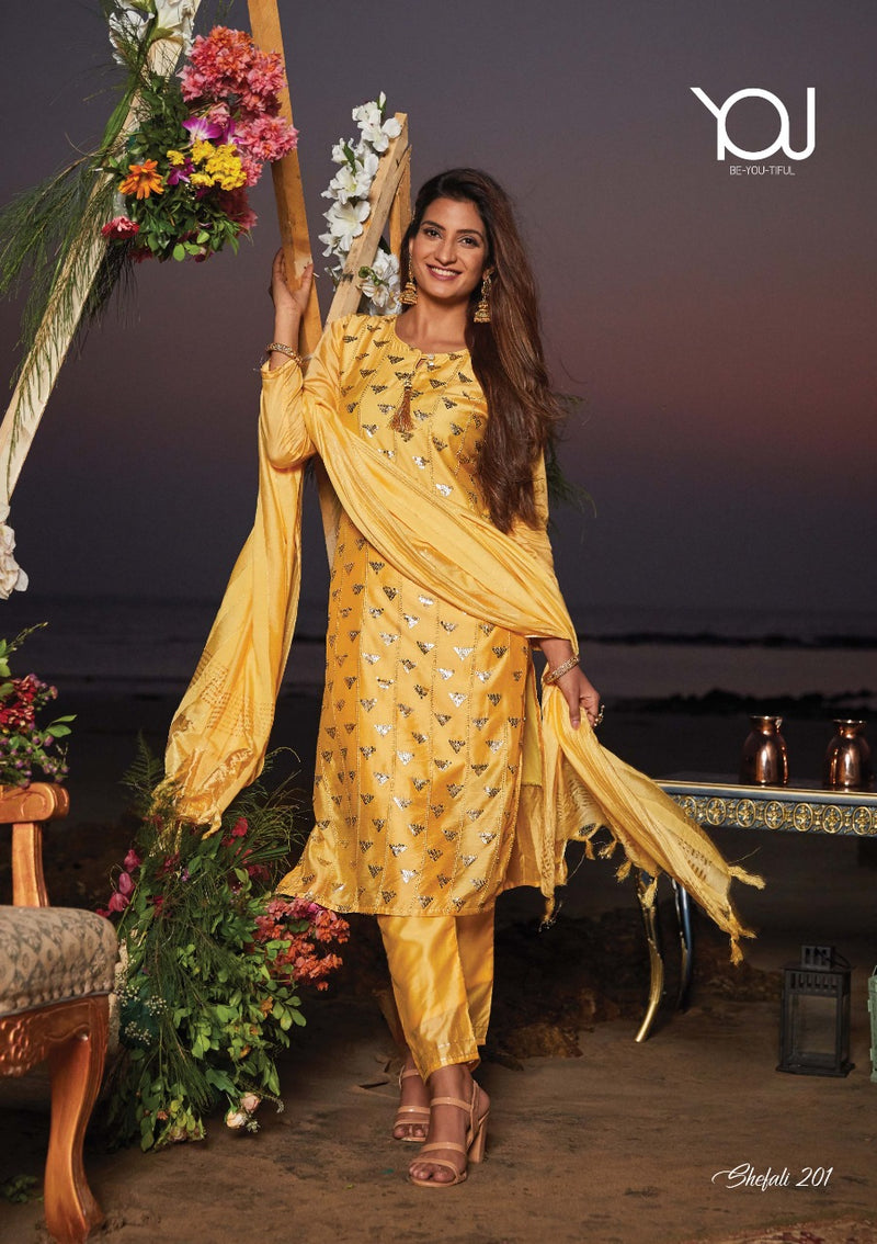 Wanna Shefali Chanderi With Printed Designer Stylish Festival Wear Kurti