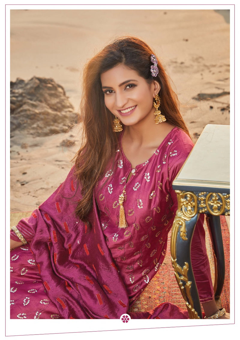 Wanna Shefali Chanderi With Printed Designer Stylish Festival Wear Kurti