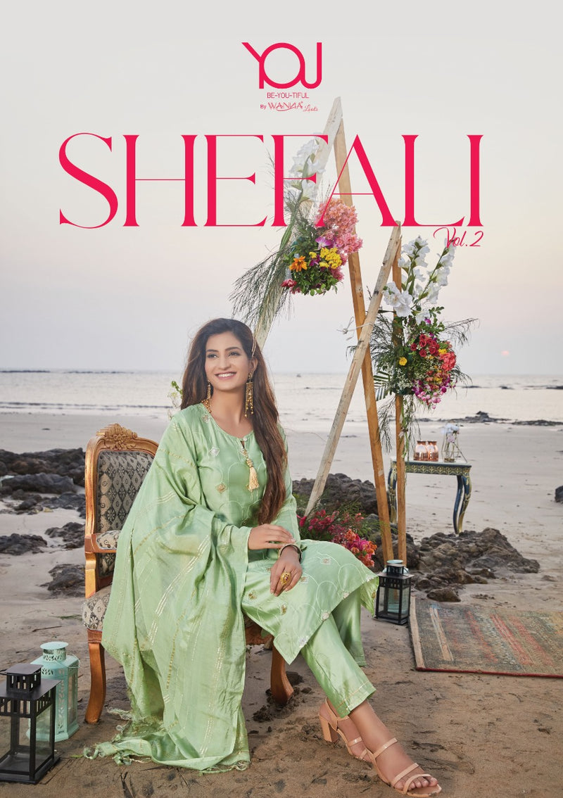 Wanna Shefali Chanderi With Printed Designer Stylish Festival Wear Kurti