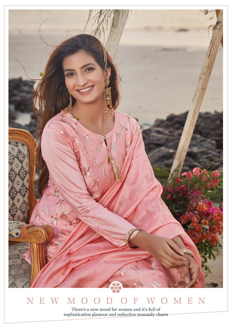 Wanna Shefali Chanderi With Printed Designer Stylish Festival Wear Kurti