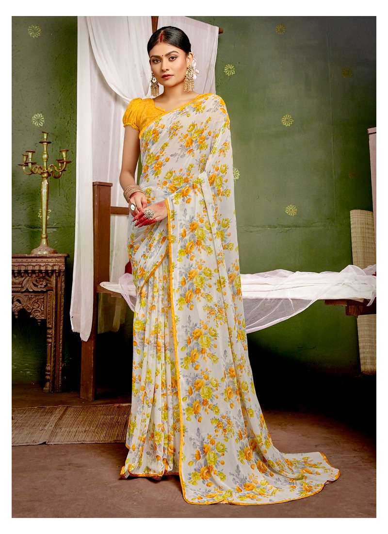 White Diamond Vol 7 Antra Fancy  Weightless Flower Printed Saree