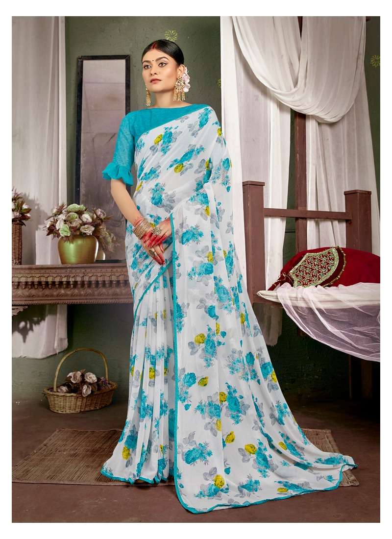 White Diamond Vol 7 Antra Fancy  Weightless Flower Printed Saree