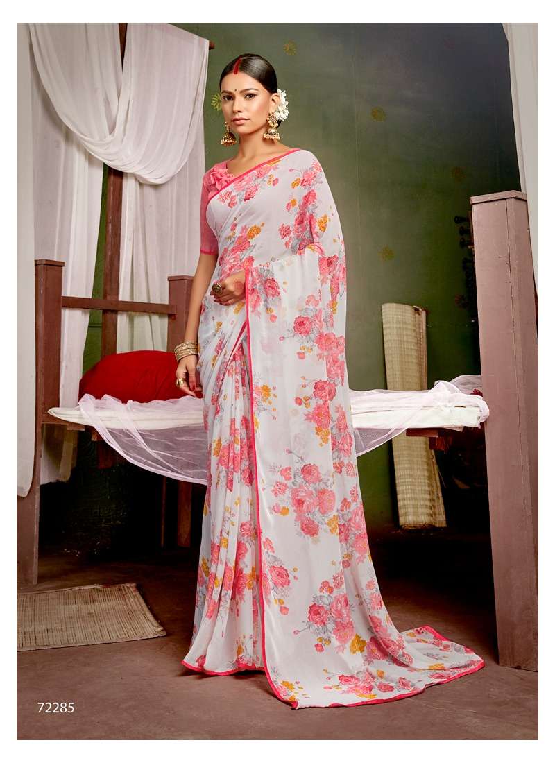 White Diamond Vol 7 Antra Fancy  Weightless Flower Printed Saree