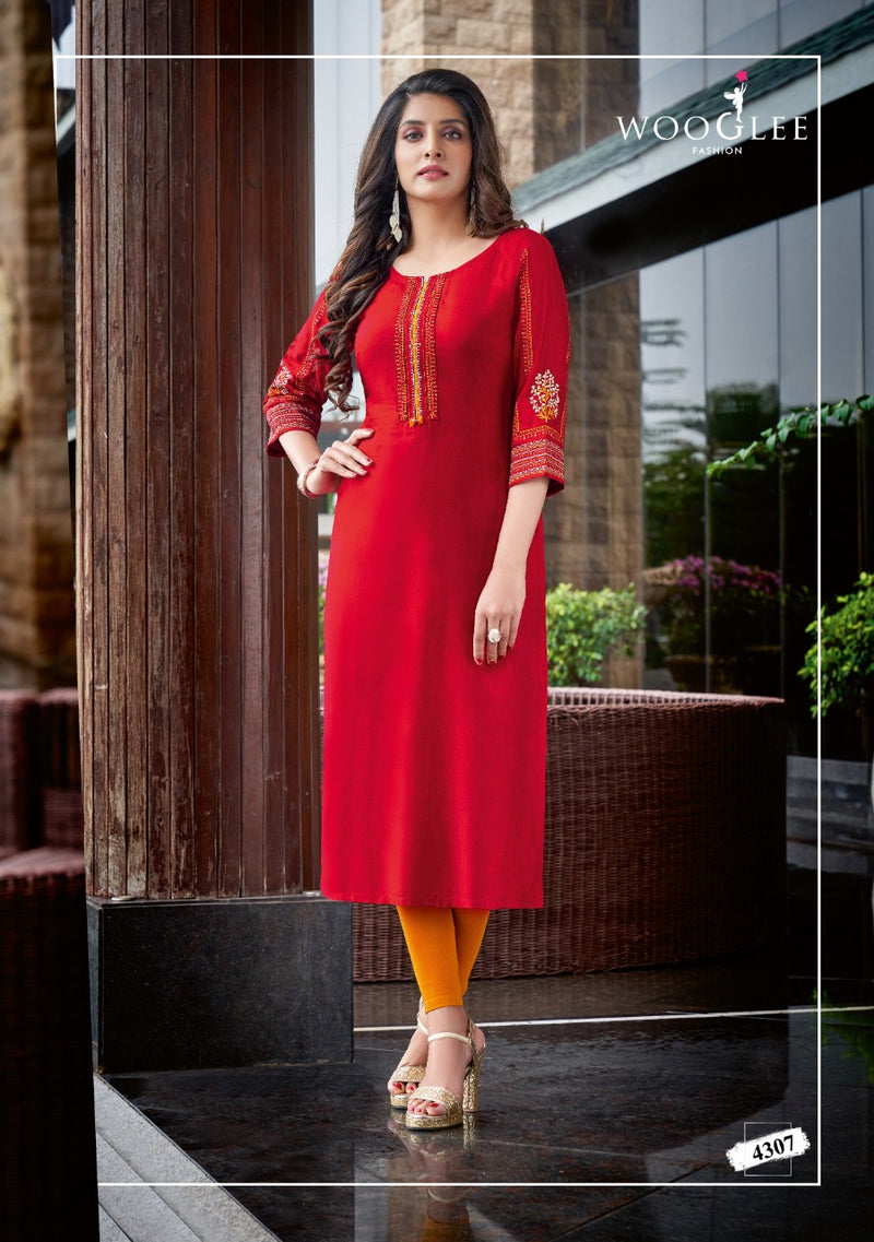 Sakshi Wooglee Rayon Bridal Wear Kurti