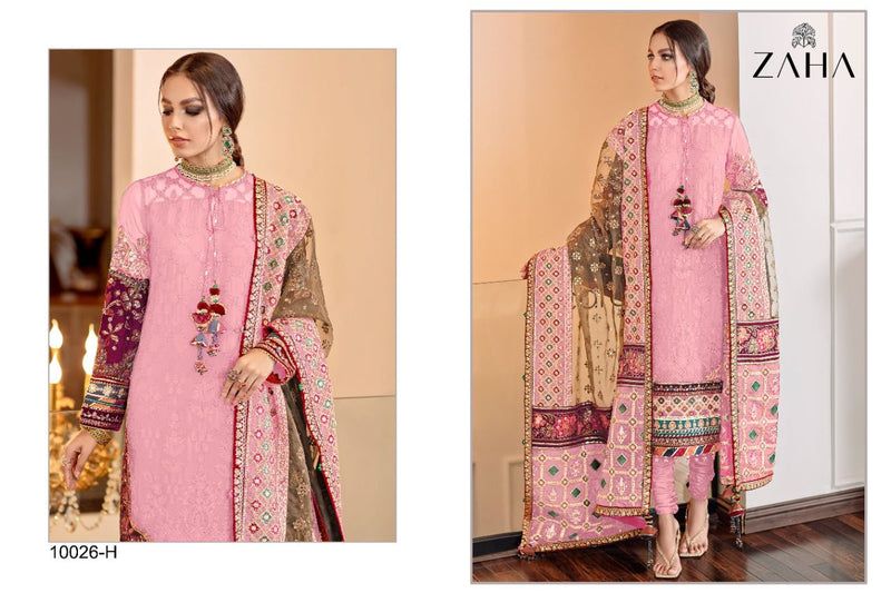 Zaha 10026 H Georgette With Heavy Embroidery Work Stylish Designer Party Wear Salwar Kameez