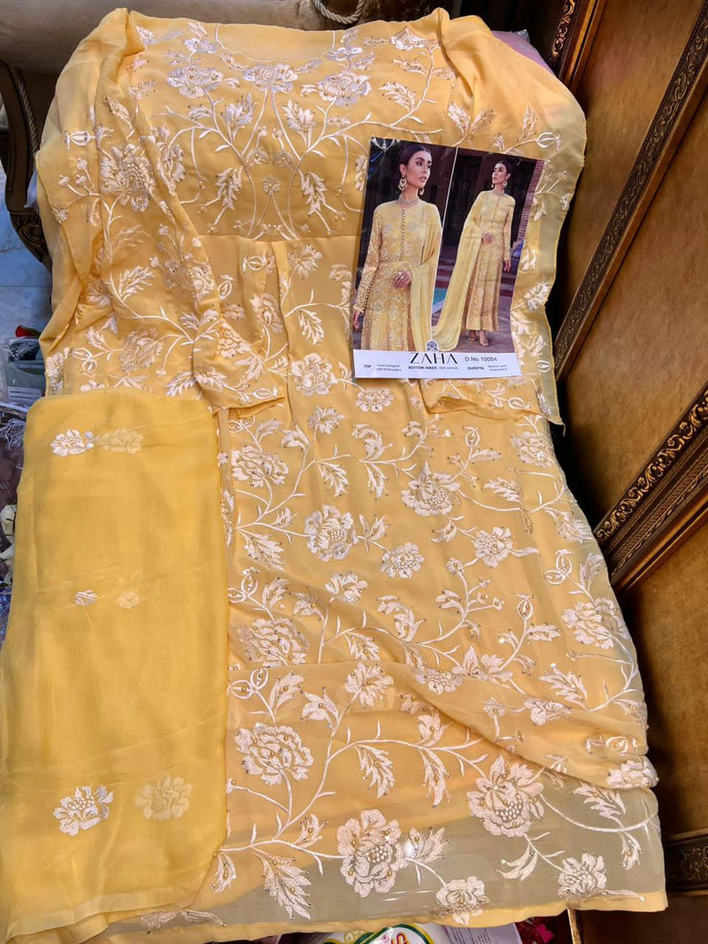 Zaha Dno 10054 Georgette With Floral Printed Stylish Designer Party Wear Salwar Suit