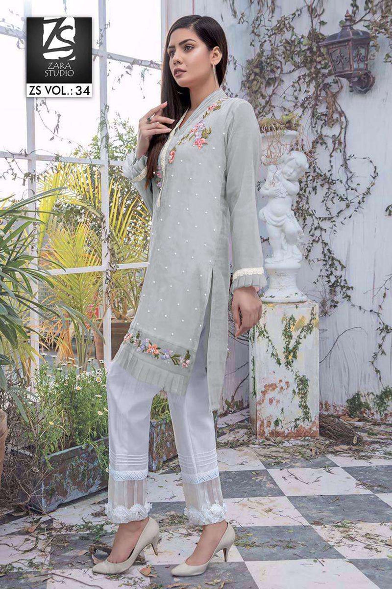 Zara Studio Vol 34 Stylish Hand Work Designer Wear Kurti