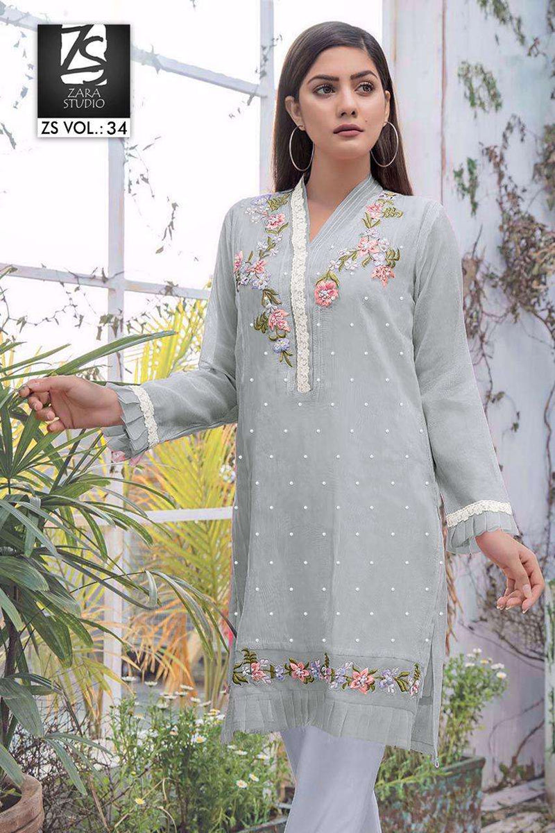 Zara Studio Vol 34 Stylish Hand Work Designer Wear Kurti