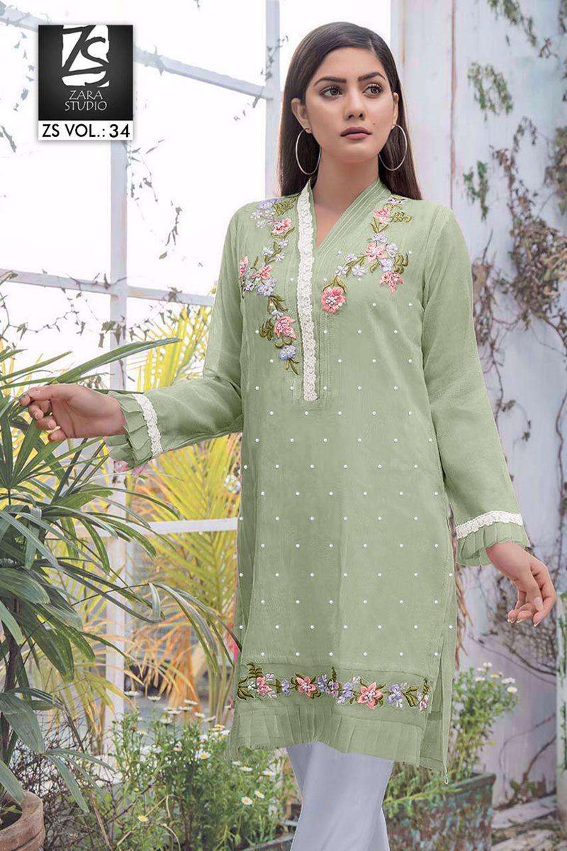 Zara Studio Vol 34 Stylish Hand Work Designer Wear Kurti