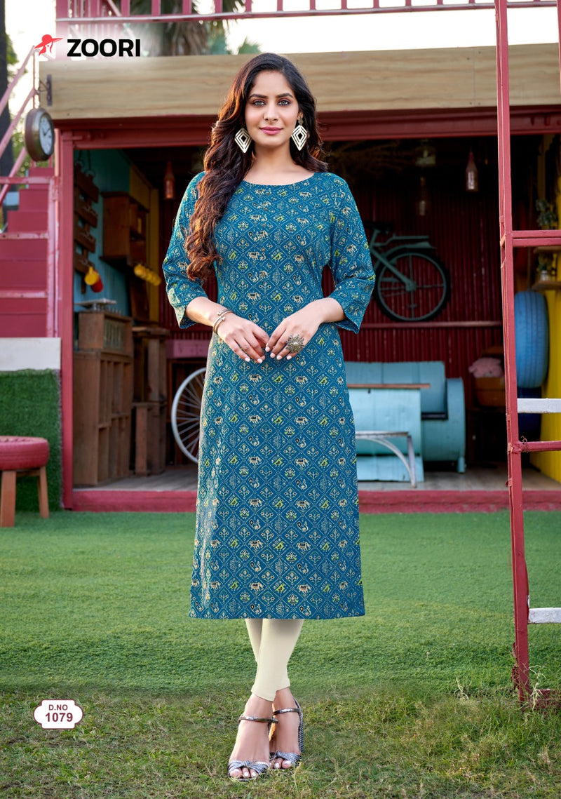 Zoori Akshara Vol 13 Rayon Stylish Designer Casual Wear Kurti Collection