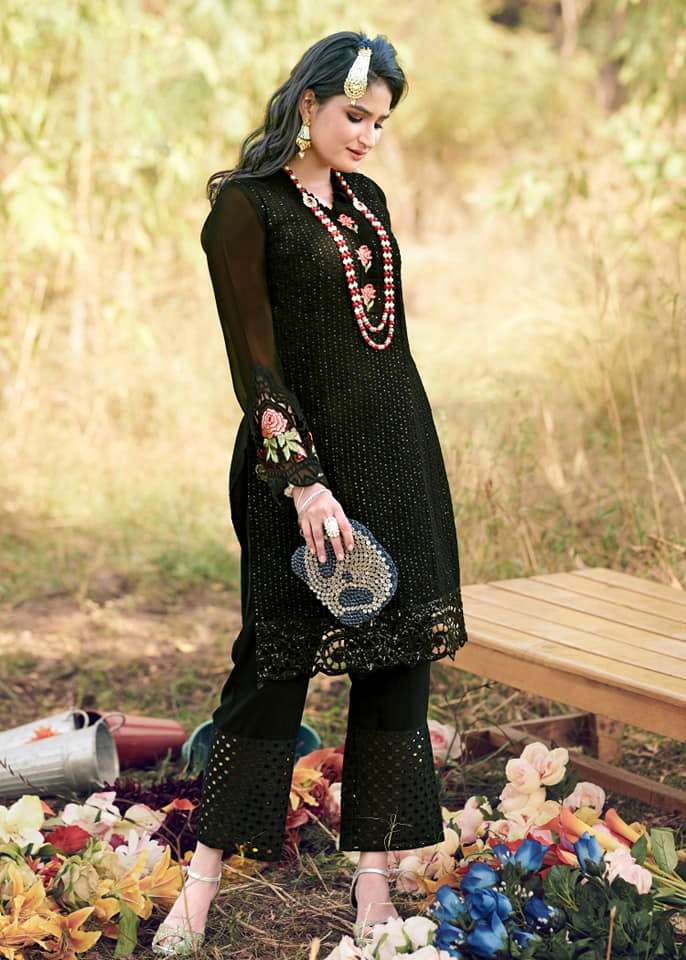 Zara Studio Vol 26 Georgette Stylish Hand Work Designer Wear Kurti